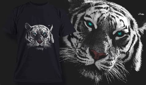 Free White Tiger T Shirt Design Template Designious