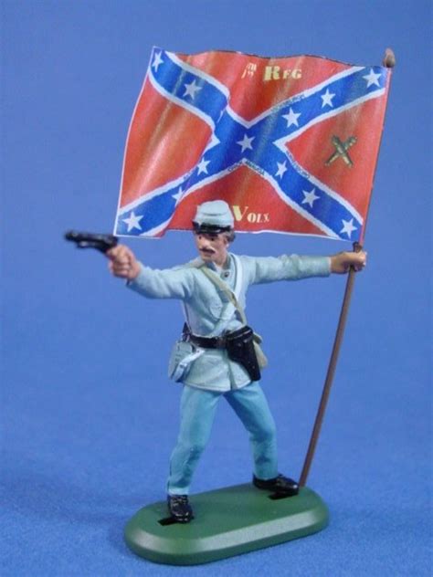 Britains Deetail Confederate Toy Soldiers 6th Regt Kentucky Vols Flag