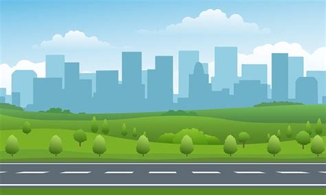 Empty Road Valley Urban Background Stock Illustration Download Image