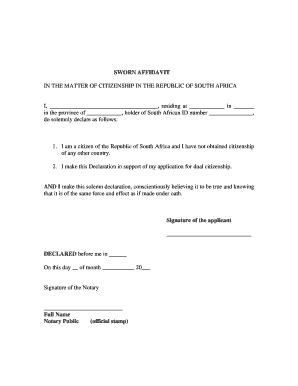 South African Affidavit Template Fill Online Printable Fillable My