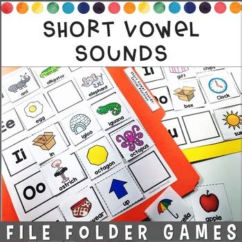 Short Vowel Sounds File Folder Games By Exceptional Thinkers Tpt