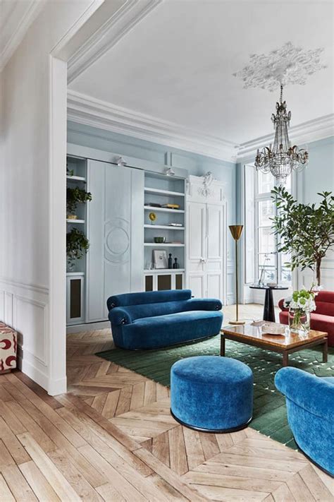 Blue And Green In A Paris Apartment Desire To Inspire Techos Altos