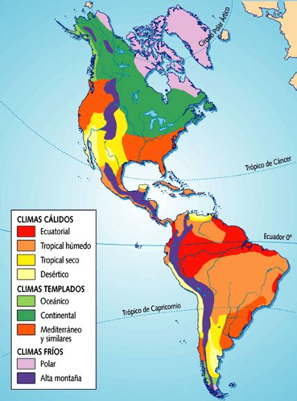 Mapa De Climas De América Mapa De América
