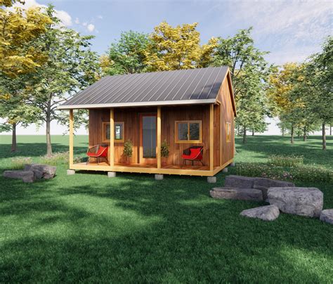 Deluxe 16 X 20 Cabin Guest Tiny House Plans Etsy