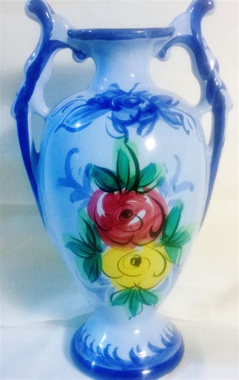 This Item I Present Today Is A Vintage Original Alcobaca Blue Pottery