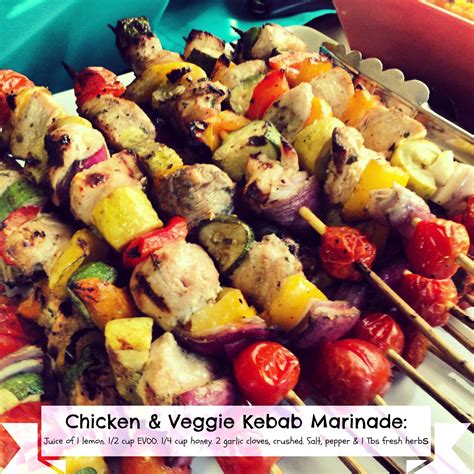 Summer Grilling ~ Chicken And Veggie Kebabs Marinade Sweetphi