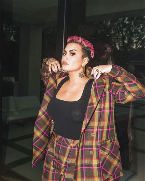 Demi Lovato Flashes Chest Piercing Braless And Unbuttoned