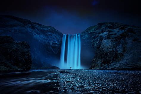 Waterfalls At Night