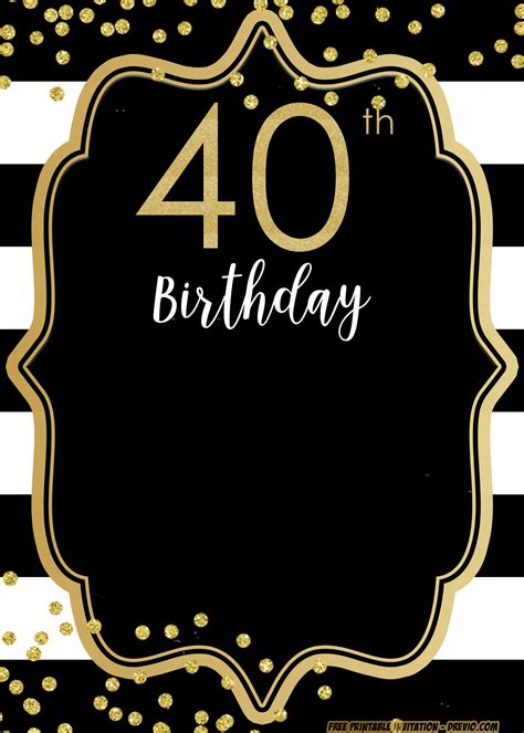 Free Printable 40th Birthday Party Invitations