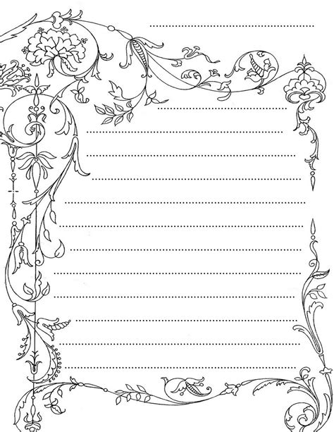 Linedfloral 1236×1600 Writing Paper Printable Writing Paper