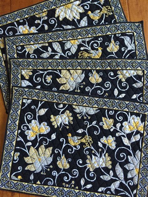 Vtg vera bradley elizabeth yellow floral weekender duffel tote travel bag usa top rated seller. VERA BRADLEY PLACEMATS Set Of 4 YELLOW BIRD PATTERN ...