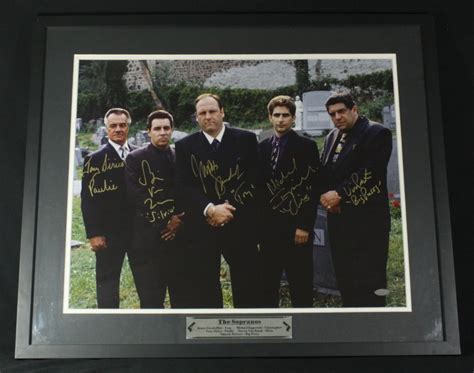 Sopranos Cast 25x21 Custom Framed Piece Signed By 5 With James