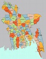 Map of Bangladesh showing the various districts. | Download Scientific ...