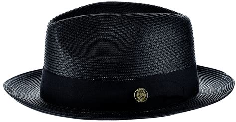 Panama Hat Black Men's Summer Fedora FN821 Size S,M,L png image