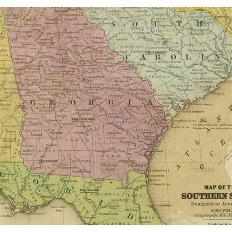 Map Southern United States 1839 Original Art Antique Maps And Prints