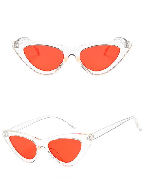 2018 fashion clear lens small cat eye sunglasses women vintage black white triangle cateye sun