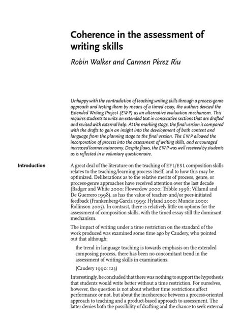 You are keen to study english in london. Coherence in the Assessment of Writing Skills ...