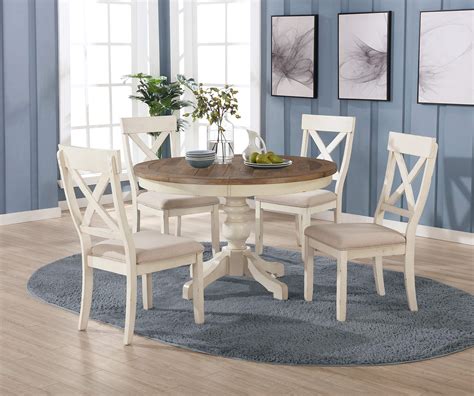 Buy Roundhill Furniture Prato 5 Piece Round Dining Table Set With Cross