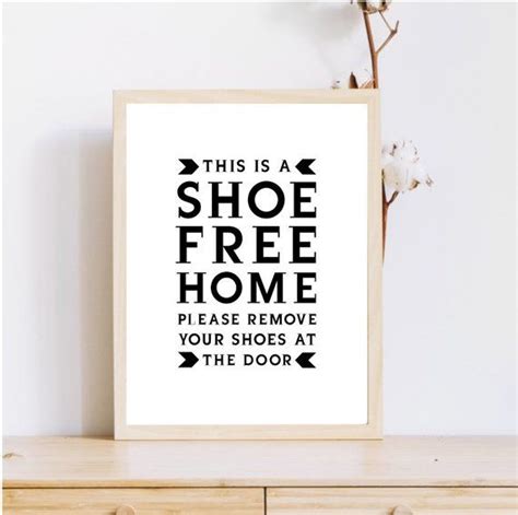 Shoe Free Home Sign Printable Shoe Off Sign Remove Shoes Etsy Shoes