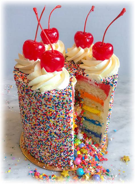 Rainbow Surprise Cake Trophy Cupcakes And Party
