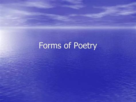 Ppt Forms Of Poetry Powerpoint Presentation Free Download Id984865