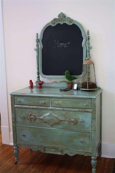 Antique Dresser Mirror Flipped And Painted With Chalkboard Paint