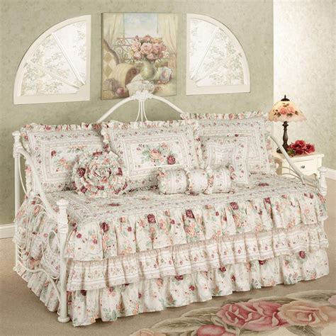English Rose Floral Ruffled Daybed Bedding Set Homedecorlights Daybed Bedding Sets Daybed