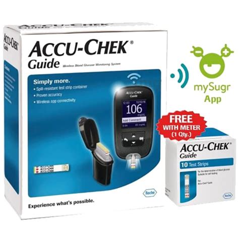 Accu Chek Guide Wireless Blood Glucose Monitoring System With 10 Test