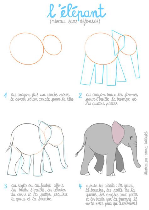 Apprendre Dessiner Les Animaux L L Phant Anna Lubinski Blog