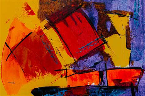 Red Yellow And Purple Abstract Painting · Free Stock Photo