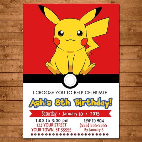 Pokemon Birthday Invitations Printable Printable World Holiday