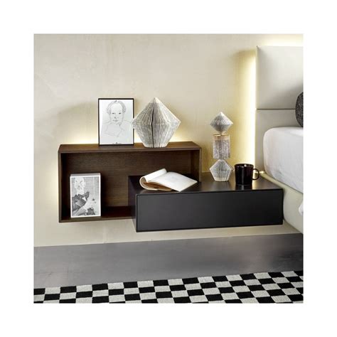 Wall Mounted Bedside Table With Open Unit Ecletto Isa Project
