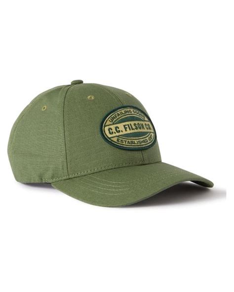 Filson Logger Logo Appliquéd Cotton Ripstop Baseball Cap In Green For