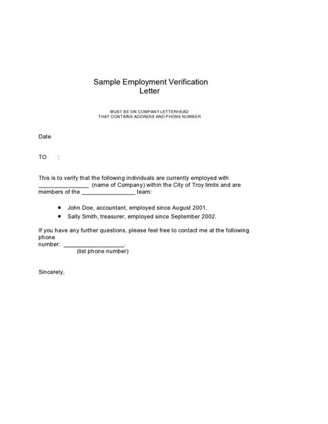 30 employment verification letter samples word pdf templatearchive