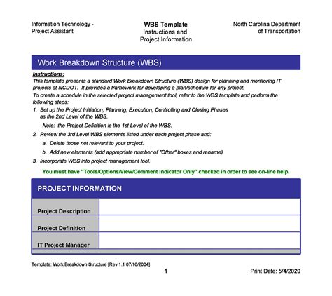 A work breakdown structure template is a crucial document which helps to break down your work into small pieces for easily determining its procedure of completion. 30+ Work Breakdown Structure Templates Free ᐅ TemplateLab