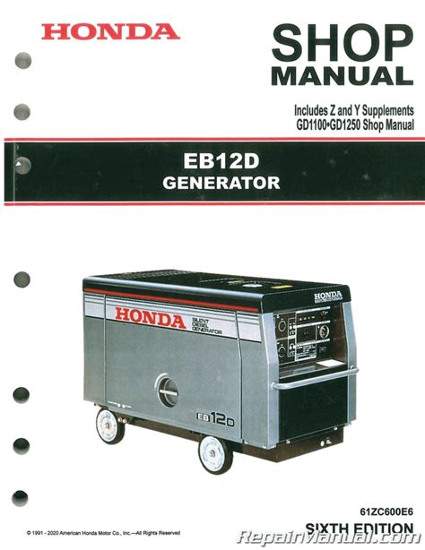 Honda Eb12d Generator Shop Manual