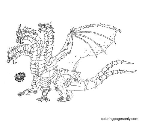 Ghidorah Coloring Pages