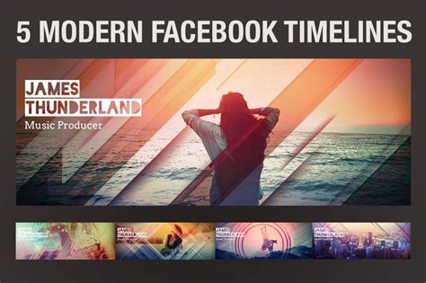 5 Modern Facebook Timeline Covers Social Media Templates Creative