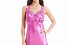 satin chemise pink long luxury lace camille dress nightwear ladies