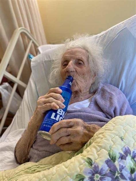 my 103 year old grandma is in the hospital after her tenth stint of alcohol poisoning somehow
