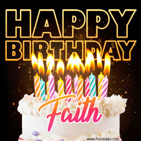 Faith Animated Happy Birthday Cake  Image For
