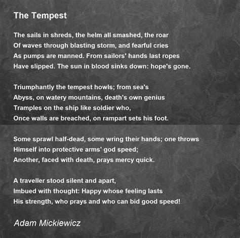 The Tempest The Tempest Poem By Adam Mickiewicz