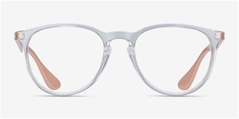 Ray Ban Rb7046 Round Clear And Pink Beige Frame Glasses For Women Eyebuydirect Canada