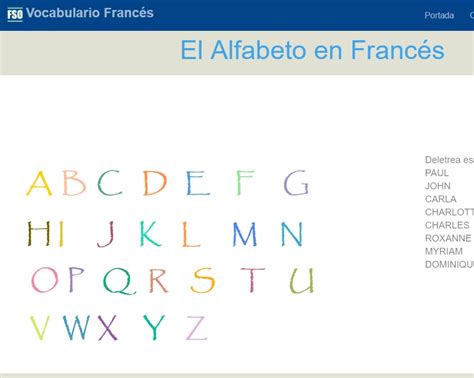 El Alfabeto En Francés