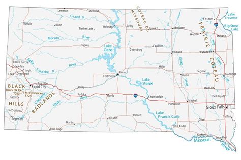 South Dakota Map With Cities