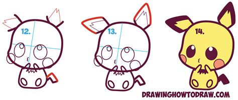 How To Draw Cute Kawaii Chibi Pichu From Pokemon In