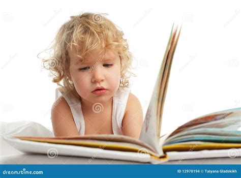 Baby Reading Book Stock Photo Image Of Smiling Little 12970194
