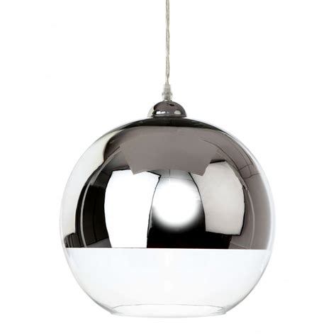 Clear Glass And Polished Chrome Globe Ceiling Pendant