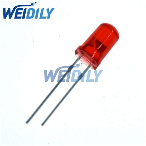 100pcs 5mm Red Led Diode Round Diffused Red Color Light Lamp F5 Dip