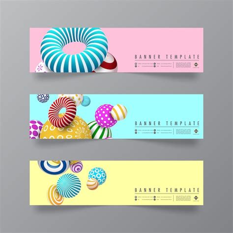 Abstract And Minimal Design Of Banners Premium Vector
